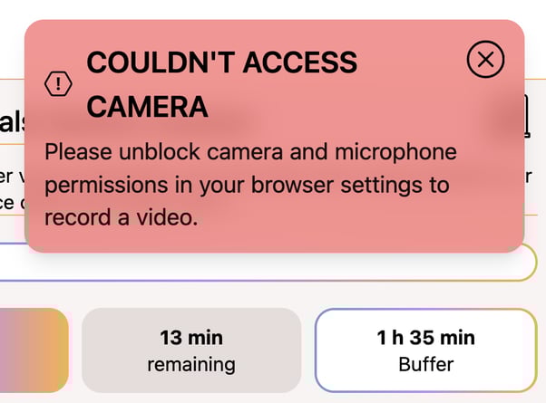 cannot access camear