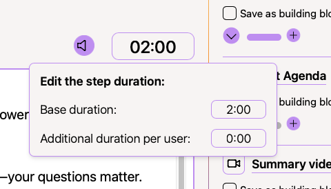 edit step duration